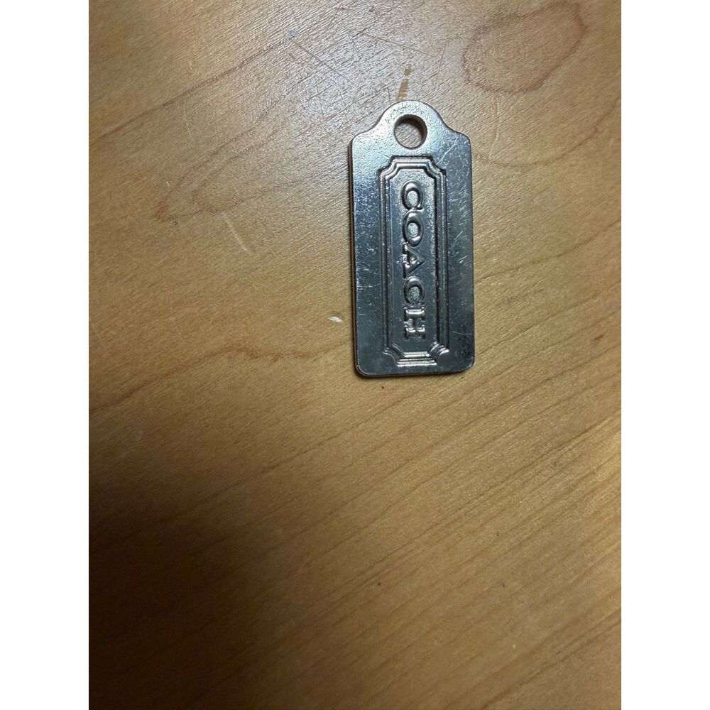 Coach Polished Silver Nickel Metal Hangtag EUC